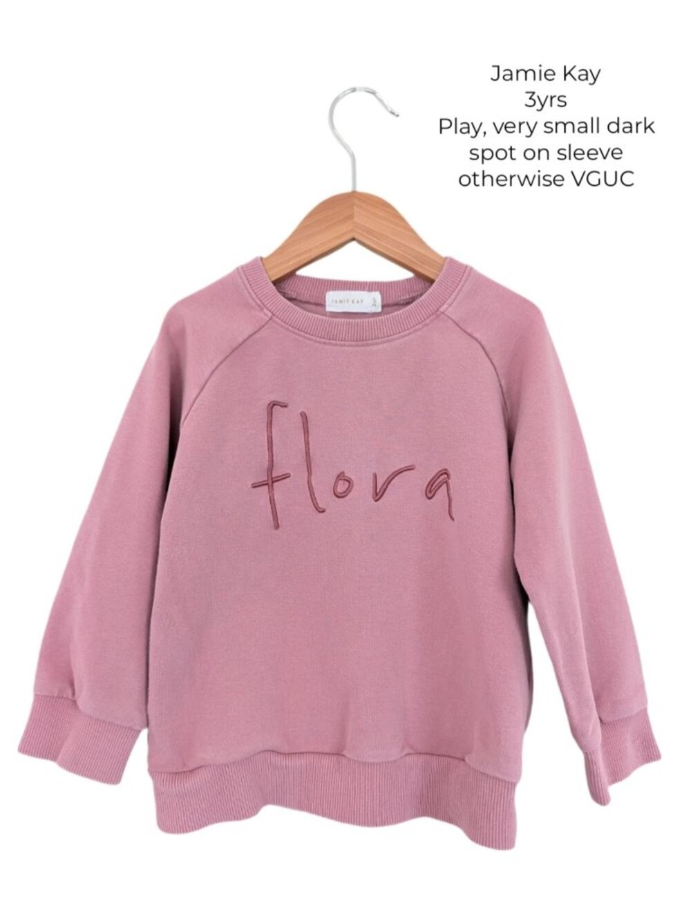 3T Jamie Kay Flora Crewneck Pink Sweater Pull Over